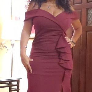 Mermaid burgundy dress